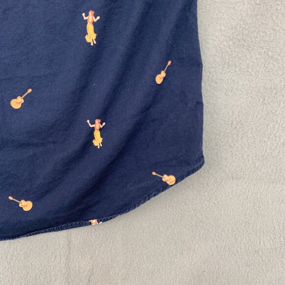J. Crew Button Shirt Mens Size Medium Hawaii Girl Guitar Short Sleeve Blue - Picture 16 of 16